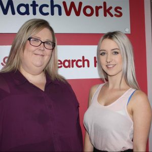 Melton job seeker Paige Mozjerin (right) and MatchWorks consultant Kristie Dawe.