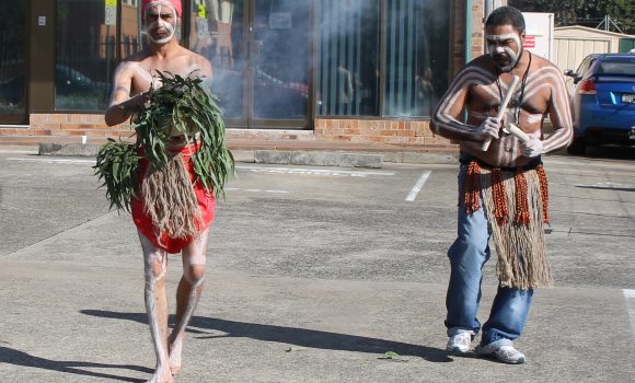 Local Tharawal man Josh Bell conducted the traditional Welcome to Country at the Deadly Yakka in Campbelltown.