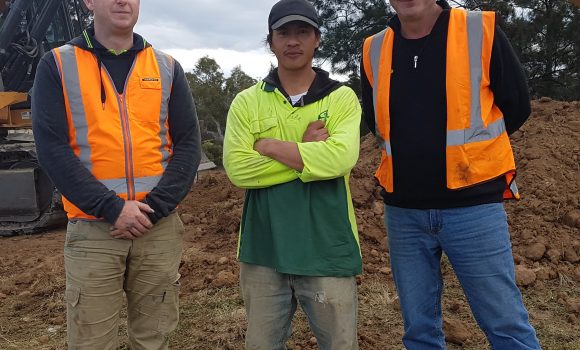 Pictured: Snowmax Civil owner John Dennehy (right) with ESG job seekers Ryan (left) and Chiaranay (middle).