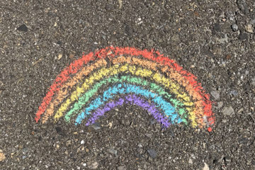 Rainbow flag painted on the ground